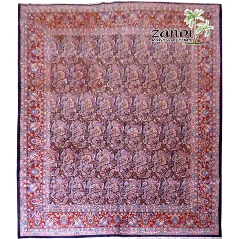One Of The Kind Persian Tabriz Rug 12'9" x 9'11": ABC Rugs Kilims Collection Hand Knotted Medallion Blue Wool Persian Rug Size 12'9"X9'11" (Rr11167) Abcr01263A Hand knotted and meticulously crafted by Persian artisans, this stunning Persian Hand Knot