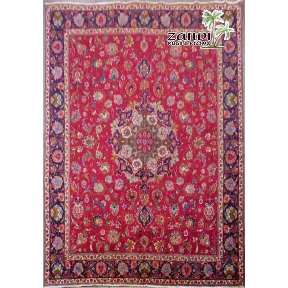 One Of The Kind Persian Mashad Rug 12'4" x 9'1": ABC Rugs Kilims Collection Persian Hand Knotted Iran Wool/Cotton Mashad Rugs 12'4"X9'1" Gr10073 Hand knotted and meticulously crafted by Persian artisans, this stunning Persian Hand Knotted Area Rug w