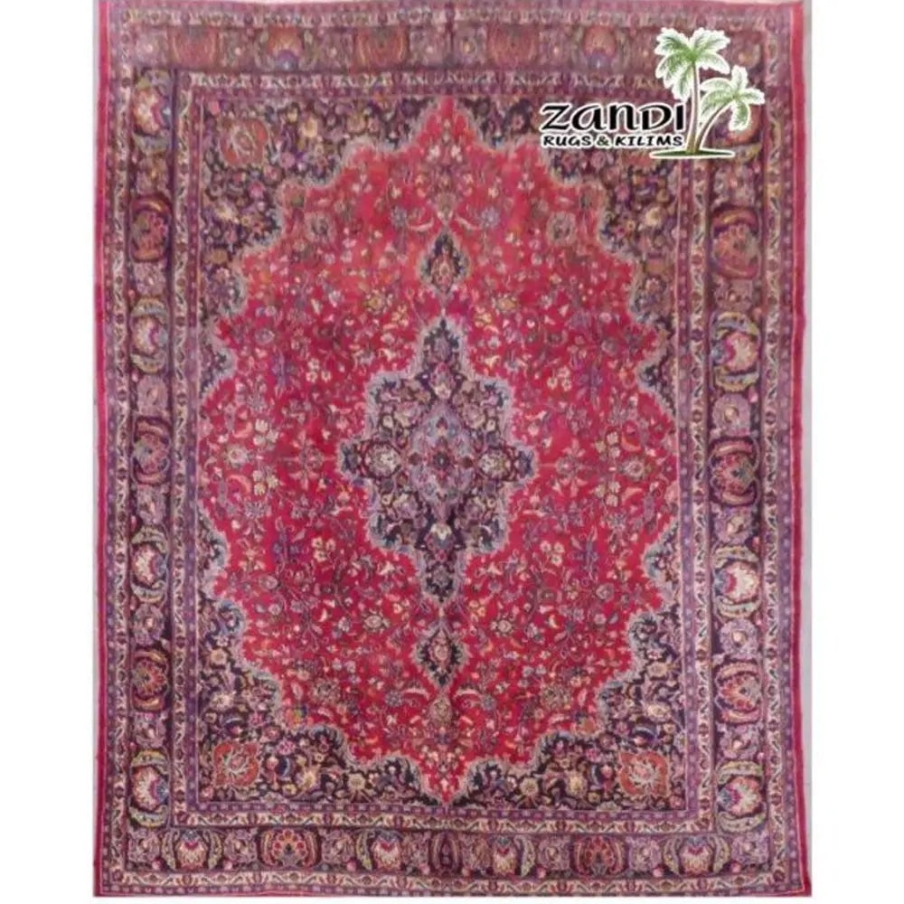 One Of The Kind Persian Mashad Rug 12'7" x 9'8": ABC Rugs Kilims Collection Persian Hand Knotted Iran Wool/Cotton Mashad Rugs 12'7"X9'8" Gr10001 Hand knotted and meticulously crafted by Persian artisans, this stunning Persian Hand Knotted Area Rug w