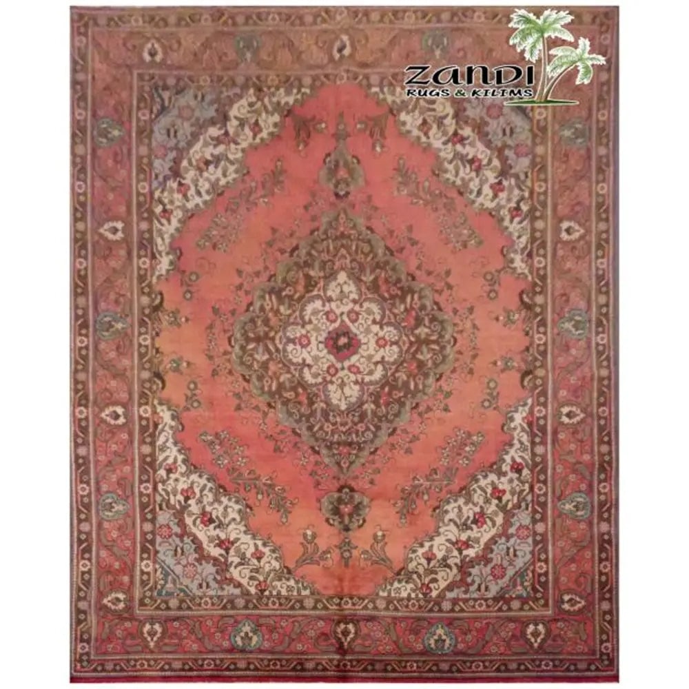 One Of The Kind Persian Tabriz Rug 12'8" x 9'7": ABC Rugs Kilims Collection Persian Hand Knotted Iran Wool/Cotton Tabriz Rugs Size 12'8"X9'7" Rr10048 Abcr02106 Hand knotted and meticulously crafted by Persian artisans, this stunning Persian Hand Kno