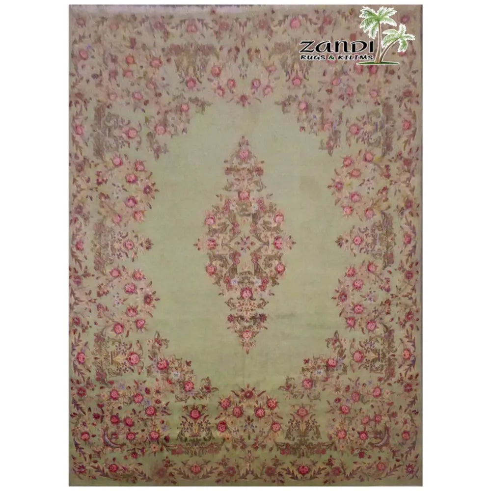 One Of The Kind Antique Persian Kerman Rug 13'2 x 9'9": ABC Rugs Kilims Collection Persian Hand Knotted Antique Kerman Wool/Cotton Rugs Size 13'2X9'9" Rr10017 Abcr265 Hand knotted and meticulously crafted by Persian artisans, this stunning Persian Hand-Kno