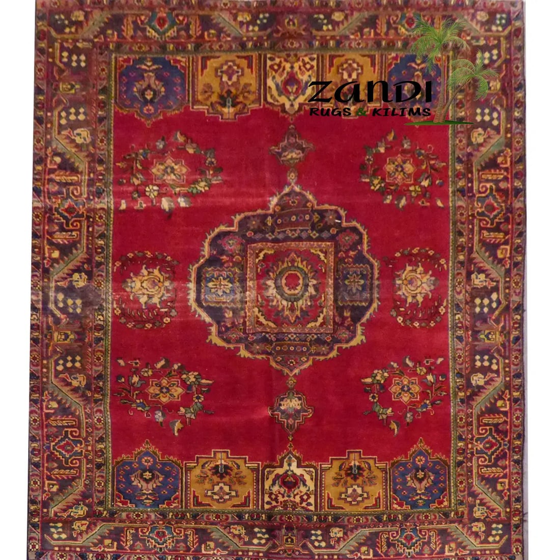 One Of The Kind Persian Tabriz Rug 8'10" x 6'5": ABC Rugs Kilims Collection Persian Tabriz Design Hand Knotted Wool/Cotton 8'10"X 6'5" Rr11224 Hand knotted and meticulously crafted by Persian artisans, this stunning Hand Knotted Area Rug will invite