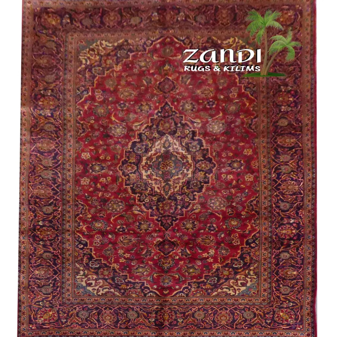 One Of The Kind Persian Mashad Rug 10'7" x 6'4": ABC Rugs Kilims Collection Persian Mashad Design Hand Knotted Wool/Cotton 10'7"X 6'4" Rr11273 Hand knotted and meticulously crafted by Persian artisans, this stunning Hand Knotted Area Rug will invite