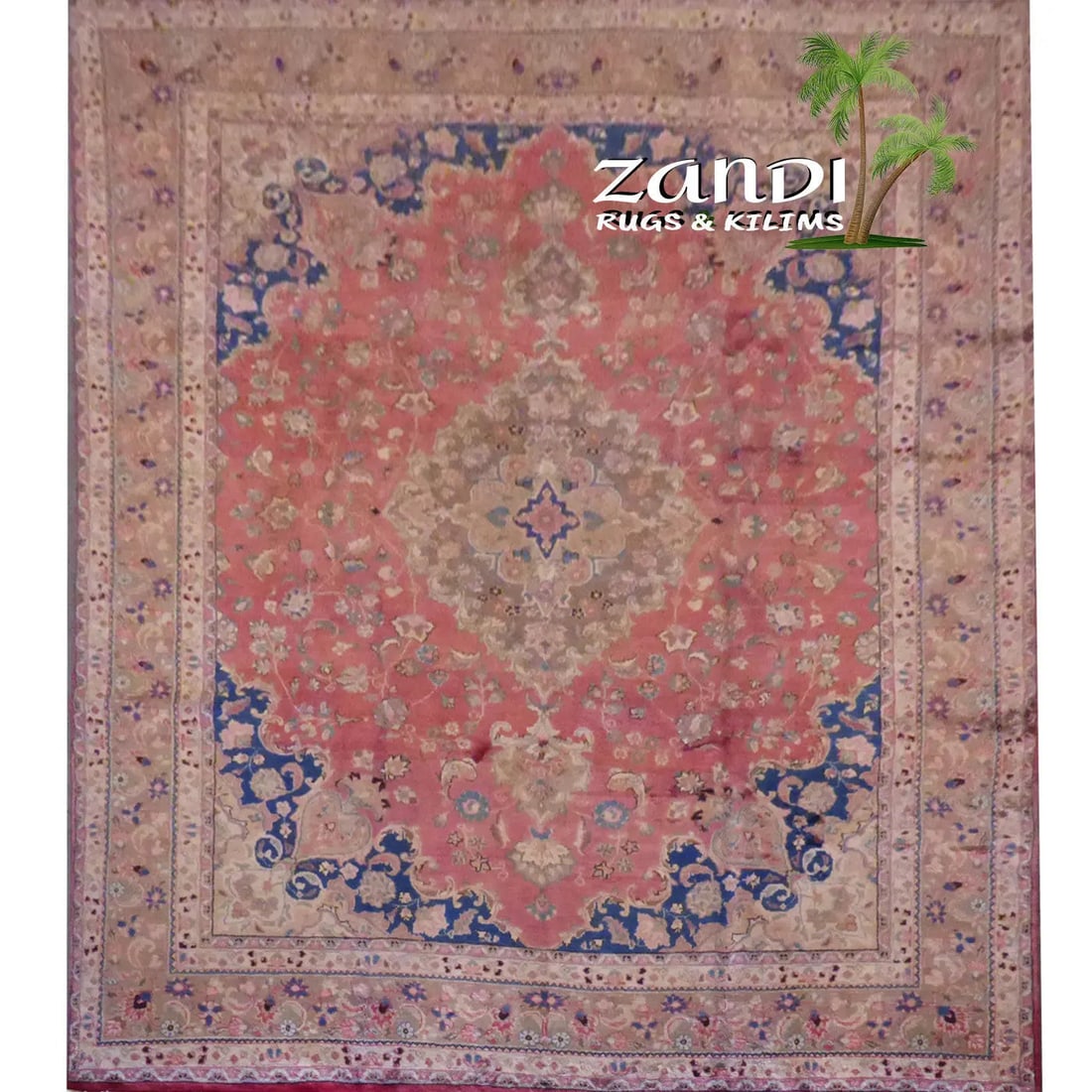 One Of The Kind Persian Mashad Rug 12'4" x 9'5": ABC Rugs Kilims Collection Persian Mashad Design Hand Knotted Wool/Cotton 12'4"X 9'5" Rr11212 Hand knotted and meticulously crafted by Persian artisans, this stunning Hand Knotted Area Rug will invite