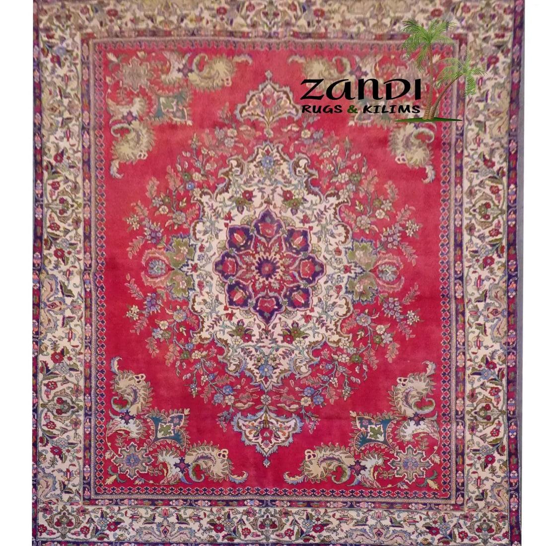 One Of The Kind Persian Tabriz Rug 12'3" x 9'6": ABC Rugs Kilims Collection Persian Tabriz Design Hand Knotted Wool/Cotton 12'3"X 9'6" Rr11130 Hand knotted and meticulously crafted by Persian artisans, this stunning Hand Knotted Area Rug will invite