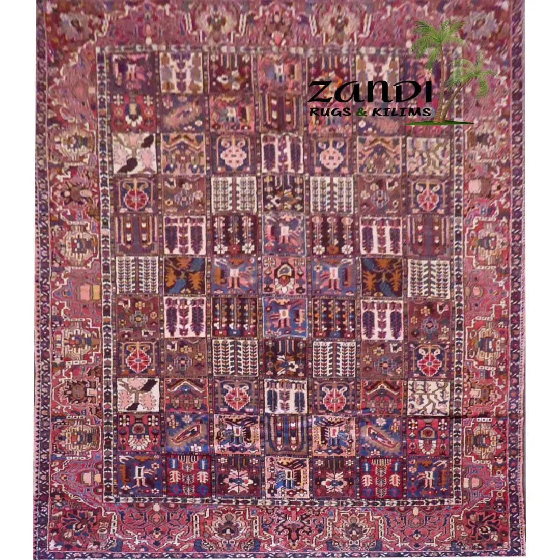 One Of The Kind Persian Bakhtiar Rug 13'1" x 10' ~ 13 x 10: ABC Rugs Kilims Collection Persian Bakhtiar Floral Design Hand Knotted Wool/Cotton 13'1"X 10' Rr11177 Hand knotted and meticulously crafted by Persian artisans, this stunning Hand Knotted Area Rug wil