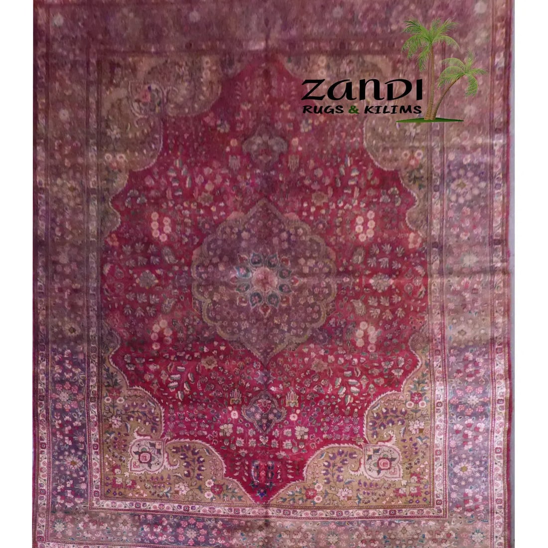 One Of The Kind Persian Tabriz Rug 13' x 10': ABC Rugs Kilims Collection Persian Tabriz Traditional Design Hand Knotted Wool/Cotton 13'X 10' Rr11194 Hand knotted and meticulously crafted by Persian artisans, this stunning Hand Knotted Area Rug wi