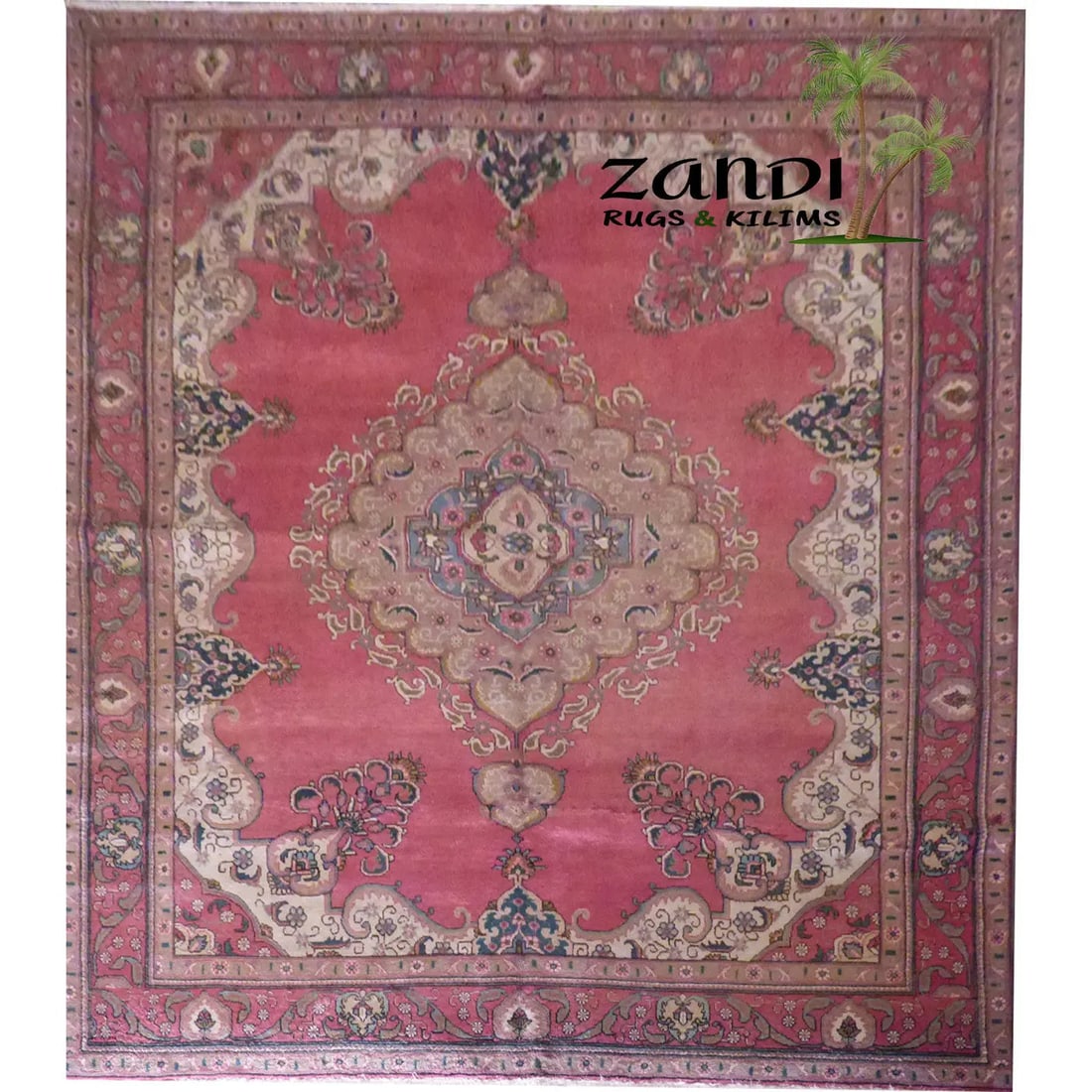 One Of The Kind Persian Tabriz Rug 12'10" x 9'10": ABC Rugs Kilims Collection Persian Tabriz Design Hand Knotted Wool/Cotton 12'10"X 9'10" Rr11173 Hand knotted and meticulously crafted by Persian artisans, this stunning Hand Knotted Area Rug will invi
