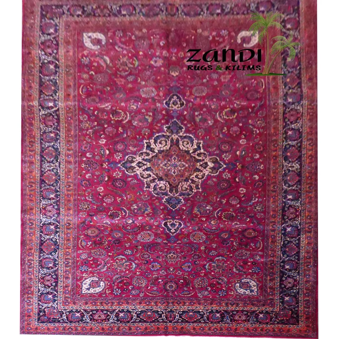 One Of The Kind Persian Mashad Rug 11'2" x 19'3": ABC Rugs Kilims Collection Persian Mashad Design Hand Knotted Wool/Cotton 11'2"X 19'3" Rr11141 Hand knotted and meticulously crafted by Persian artisans, this stunning Hand Knotted Area Rug will invit