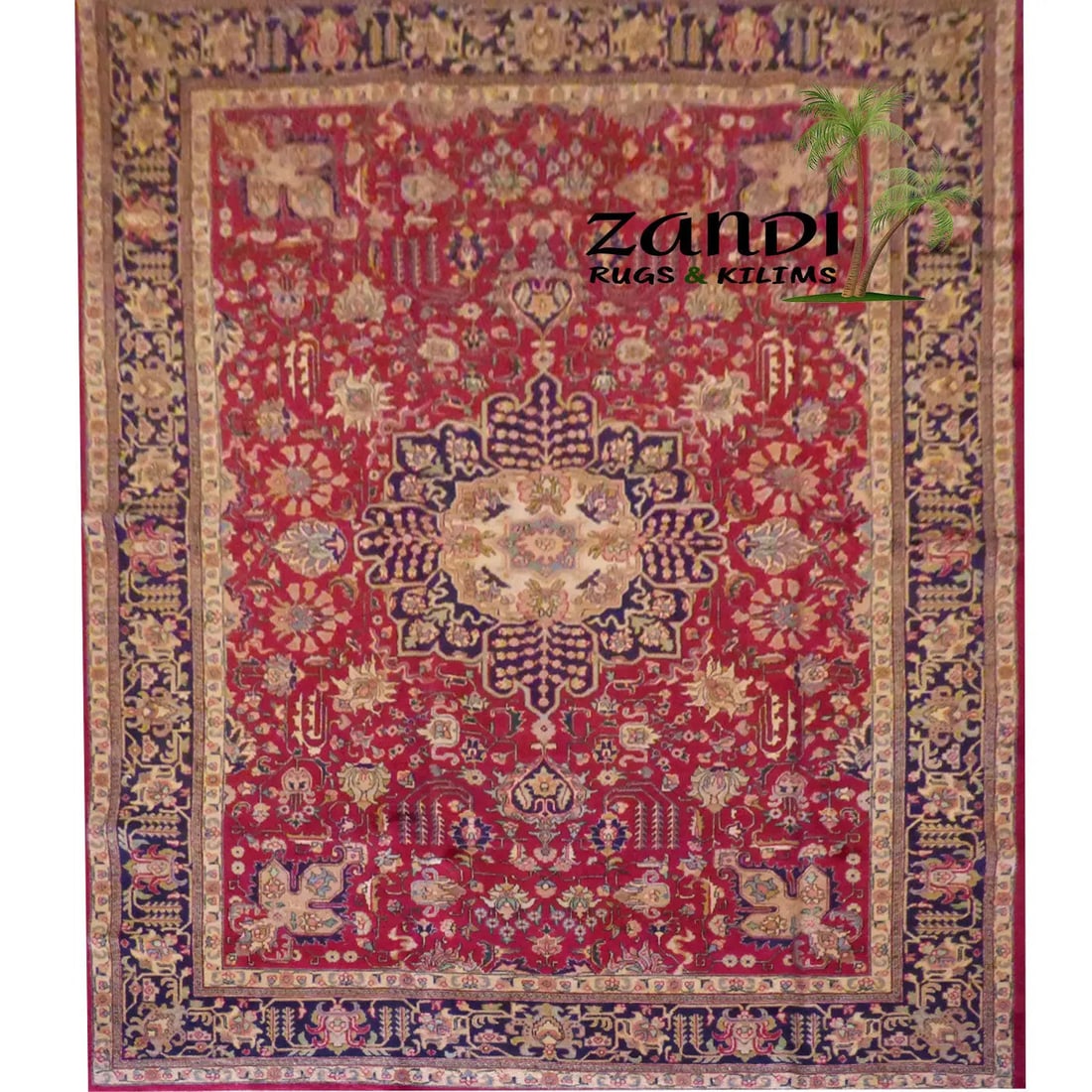 One Of The Kind Persian Tabriz Rug 11'10" x 8'4": ABC Rugs Kilims Collection Persian Tabriz Hand Knotted Woolen Cotton 11'10"X 8'4" Rr10566 Hand knotted and meticulously crafted by Persian artisans, this stunning Hand Knotted Area Rug will invite qua
