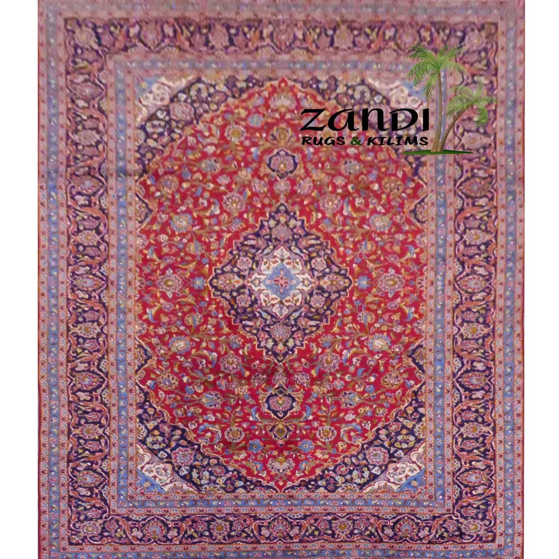 One Of The Kind Persian Kashan Rug 12'3" x 8'3": ABC Rugs Kilims Collection Persian Kashan Hand Knotted Woolen Cotton 12'3"X 8'3" Rr10533 Hand knotted and meticulously crafted by Persian artisans, this stunning Hand Knotted Area Rug will invite qual