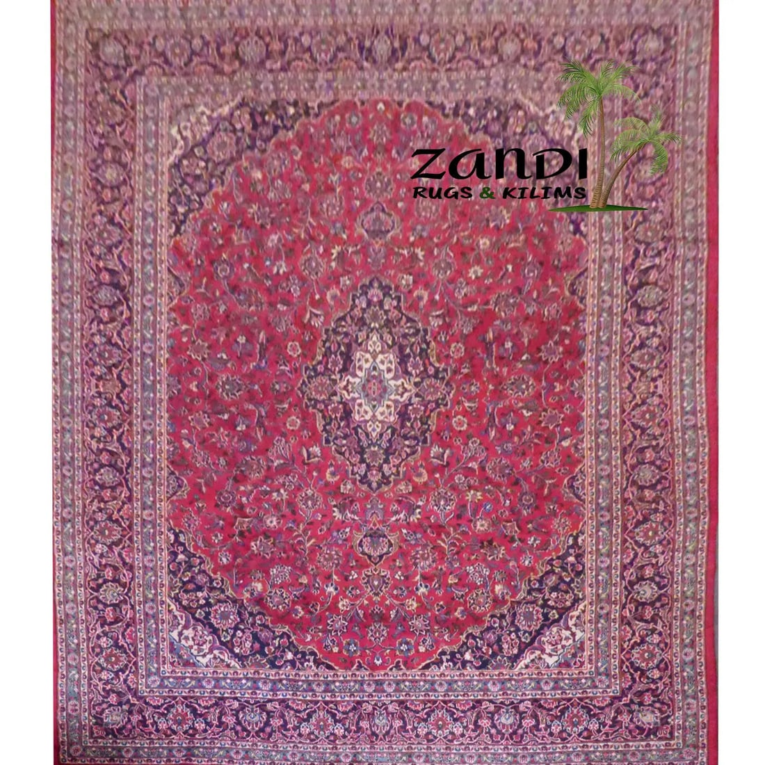 One Of The Kind Persian Mashad Rug 12'6" x 9'10": ABC Rugs Kilims Collection Persian Mashad Hand Knotted Woolen Cotton 12'6"X 9'10" Rr10600 Hand knotted and meticulously crafted by Persian artisans, this stunning Hand Knotted Area Rug will invite qua