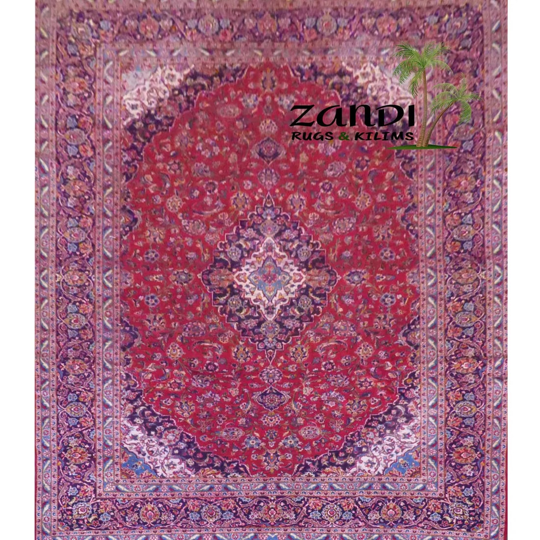 One Of The Kind Persian Kashan Rug 13'5" x 9'8": ABC Rugs Kilims Collection Persian Kashan Hand Knotted Woolen Cotton 13'5"X 9'8" Rr10599 Hand knotted and meticulously crafted by Persian artisans, this stunning Hand Knotted Area Rug will invite qual