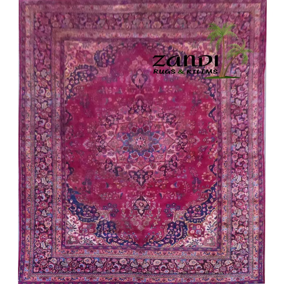One Of The Kind Persian Mashad Rug 11'4" x 8'1": ABC Rugs Kilims Collection Persian Mashad Hand Knotted Woolen Cotton 11'4"X 8'1" Rr10709 Hand knotted and meticulously crafted by Persian artisans, this stunning Hand Knotted Area Rug will invite qual