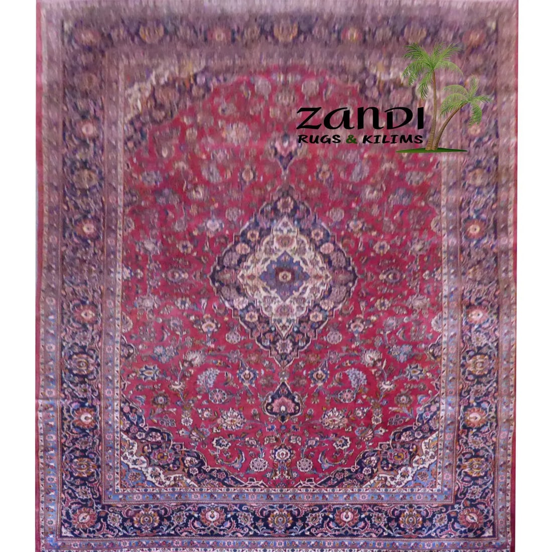 One Of The Kind Persian Kashan Rug 12'4" x 8'7": ABC Rugs Kilims Collection Persian Kashan Hand Knotted Woolen Cotton 12'4"X 8'7" Rr10774 Hand knotted and meticulously crafted by Persian artisans, this stunning Hand Knotted Area Rug will invite qual