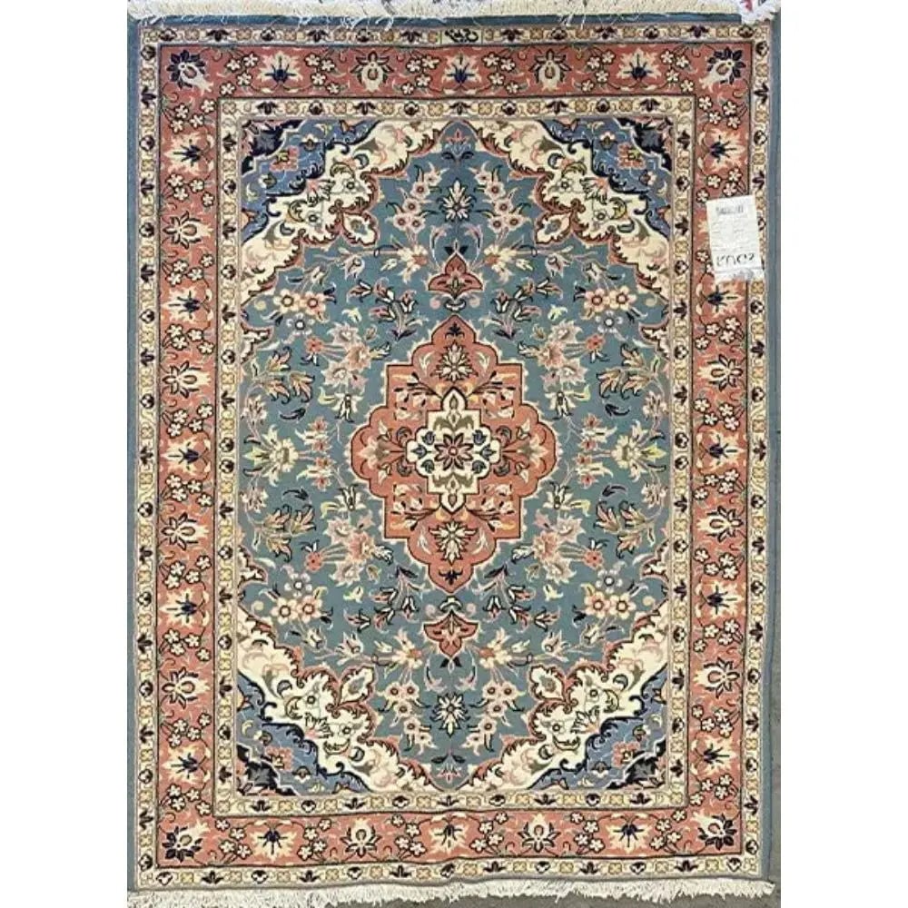 One Of The Kind Persian Yazd Rug 6'0" x 4'3": ABC Rugs Kilims Collection Persian Yazd Traditional Style Hand-Knotted Natural Wool And Cotton Rug 6'0" X 4'3'' Abcr02460 Hand knotted and meticulously crafted by Persian artisans, this stunning Kilim
