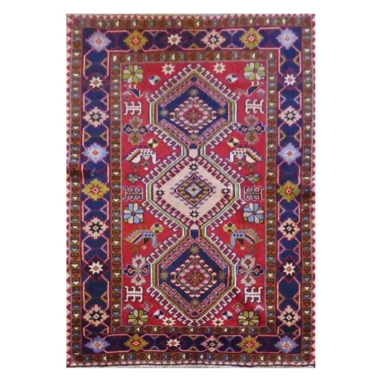 One Of The Kind Persian Yalameh Rug 5'2" x 3'6": ABC Rugs Kilims Collection Persian Yalameh Hand-Knotted Rug Made With Natural Wool And Cotton 5'2'' X 3'6'' Abc2433 Hand knotted and meticulously crafted by Persian artisans, this stunning Hand Knotte