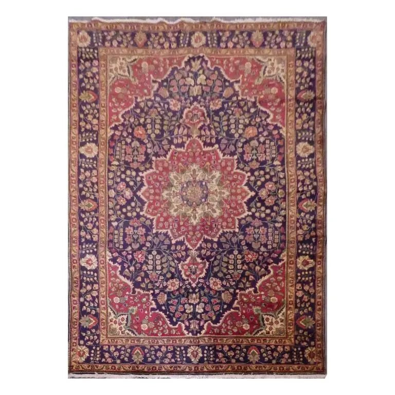 One Of The Kind Persian Tabriz Rug 9'9" x 6'8": ABC Rugs Kilims Collection Persian Tabriz Traditional Style Hand-Knotted Natural Wool Rug For Indoor Area 9'9'' X 6'8'' Abcr030 Hand knotted and meticulously crafted by Persian artisans, this stunning