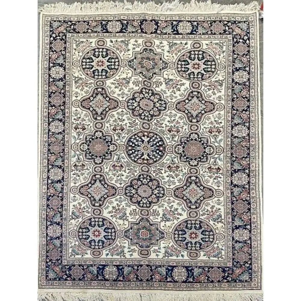One Of The Kind Persian Tabriz Rug 6'1" x 9'1": ABC Rugs Kilims Collection Persian Tabriz Traditional Style Hand-Knotted Natural Wool And Silk Rug 6'1" X 9'1" Abcr00215 Hand knotted and meticulously crafted by Persian artisans, this stunning Hand K