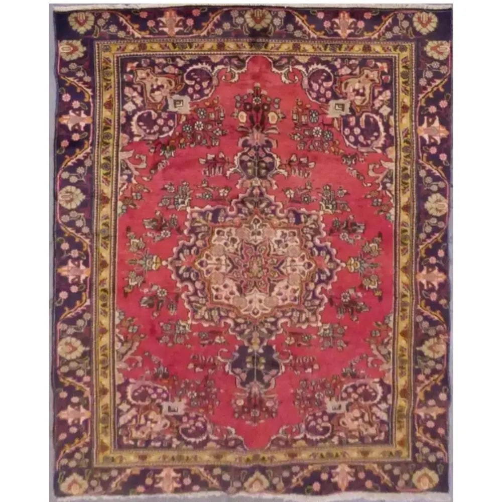 One Of The Kind Persian Tabriz Rug 9'2" x 6'1": ABC Rugs Kilims Collection Persian Tabriz Hand-Knotted Rug Made With Natural Wool & Cotton 9'2'' X 6'1" Abc58 Hand knotted and meticulously crafted by Persian artisans, this stunning Hand Knotted 