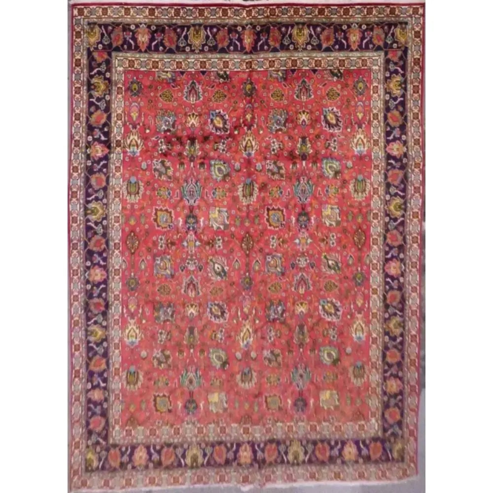 One Of The Kind Persian Tabriz Rug 12'6" x 9'8": ABC Rugs Kilims Collection Persian Tabriz Hand-Knotted Rug Made With Natural Wool & Cotton 12'6'' X 9'8" Abcr02102 Hand knotted and meticulously crafted by Persian artisans, this stunning Hand Kno