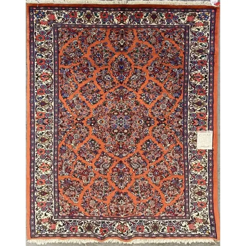 One Of The Kind Persian Sarough Rug 7'2" x 4'4": ABC Rugs Kilims Collection Persian Sarough Traditional Style Hand-Knotted Natural Wool And Cotton Rug 7'2'' X 4'4" Abcr02760 Hand knotted and meticulously crafted by Persian artisans, this stunning Ha