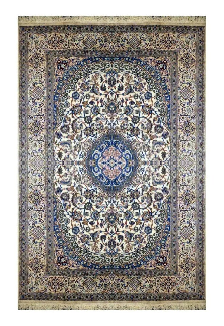 One Of The Kind Persian Nain Rug 11'5" x 8'0": ABC Rugs Kilims Collection Persian Nain Hand-Knotted Rug Made With Natural Wool & Silk 11'5" X 8'0" Abc2789 Hand knotted and meticulously crafted by Persian artisans, this stunning Hand Knotted Ar