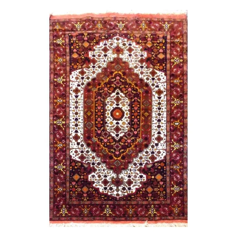 One Of The Kind Persian Mashad Rug 6'2" x 4'3": ABC Rugs Kilims Collection Persian Mashad Hand-Knotted Rug Made With Natural Wool And Cotton 6'2'' X 4'3'' Abc2578 Hand knotted and meticulously crafted by Persian artisans, this stunning Hand Knotted