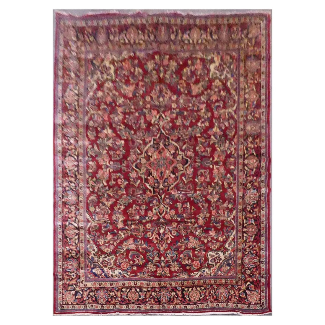 One Of The Kind Persian Mahal Rug 12'1" x 8'11": ABC Rugs Kilims Collection Persian Mahal Traditional Style Hand-Knotted Natural Wool And Cotton Rug 12'1'' X 8'11'' Abcr02472 Hand knotted and meticulously crafted by Persian artisans, this stunning H