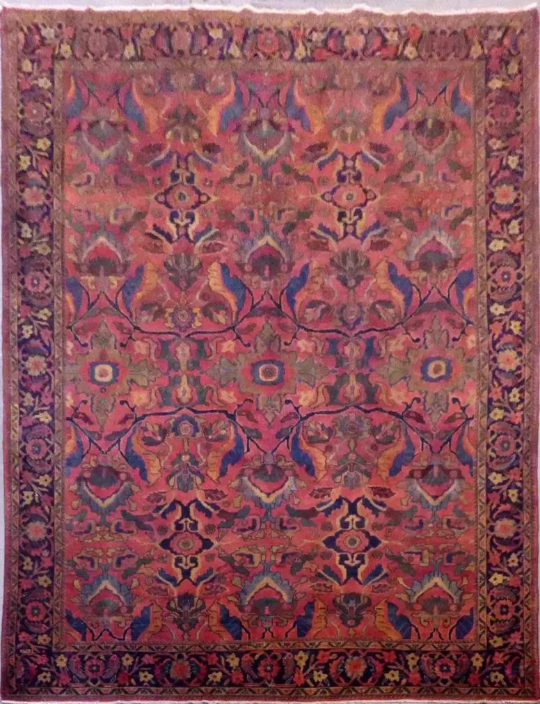 One Of The Kind Persian Mahal Rug 12'9" x 9'9": ABC Rugs Kilims Collection Persian Mahal Hand-Knotted Natural Wool Rug 12'9'' X 9'9'' Abcr113580 Hand knotted and meticulously crafted by Persian artisans, this stunning Hand Knotted Area Rug will inv