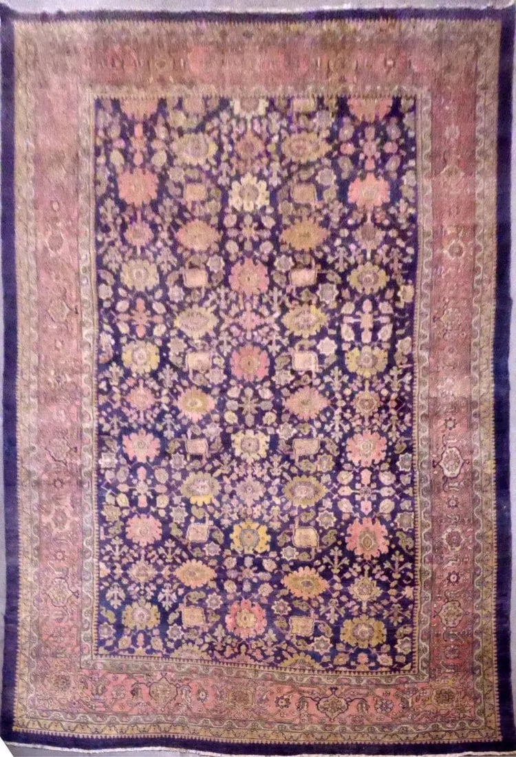 One Of The Kind Persian Mahal Rug 14'8" x 10'10": ABC Rugs Kilims Collection Persian Mahal Hand-Knotted Natural Wool Iranian Rug 14'8'' X 10'10'' Abcr113951 Hand knotted and meticulously crafted by Persian artisans, this stunning Hand Knotted Area Ru