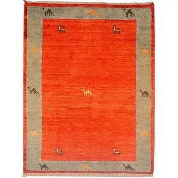 One Of The Kind Persian Gabbeh Shiraz Rug 6'8" x 5'2": ABC Rugs Kilims Collection Persian Gabbeh Rug Shiraz Traditional Style Hand-Knotted Indoor Area Rug With Natural Wool And Cotton 6'8" X 5'2" Abcr02593 Hand knotted and meticulously crafted by Persian 