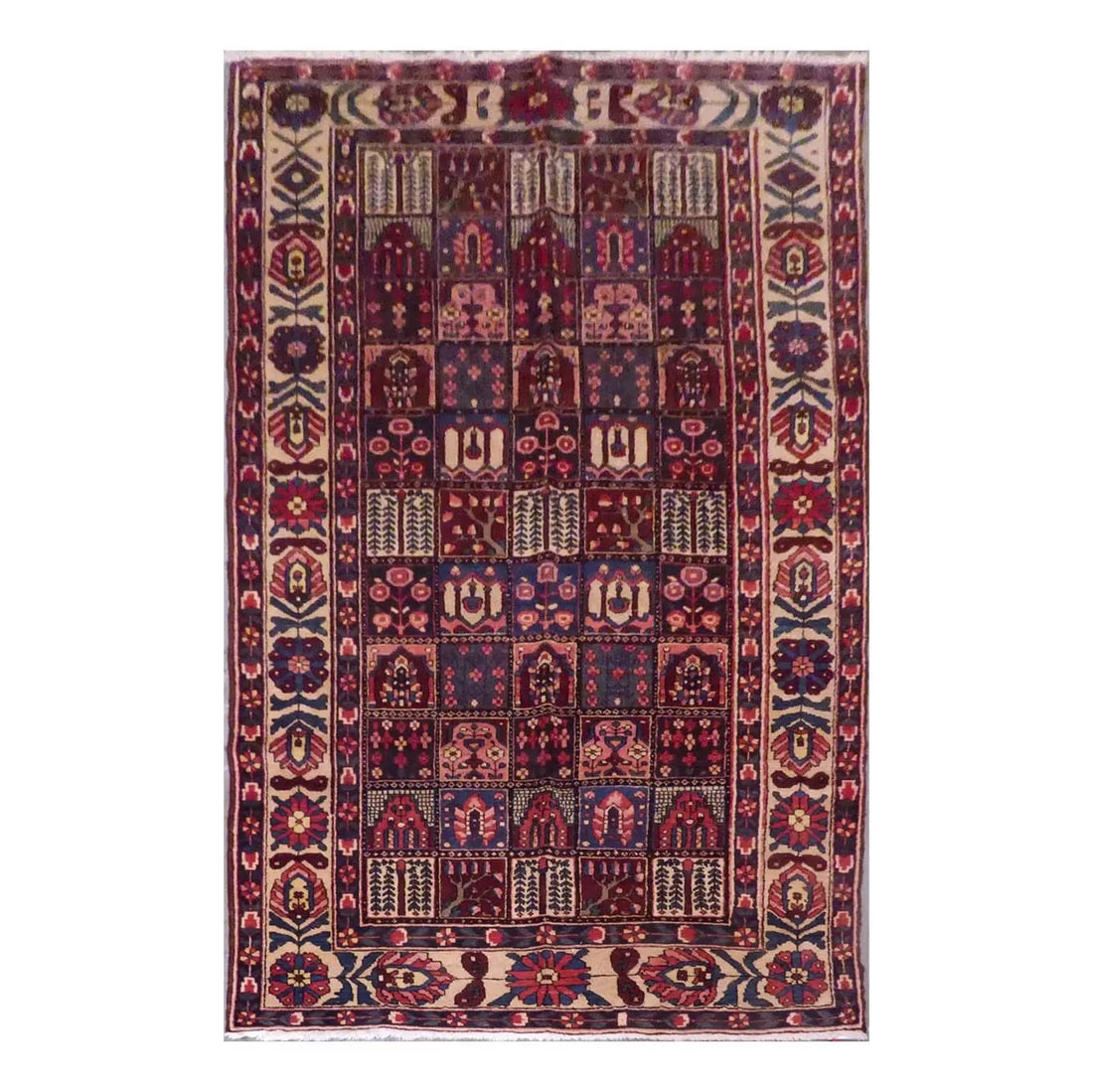 One Of The Kind Persian Bakhtiar Rug 9'9" x 5'0": ABC Rugs Kilims Collection Persian Bakhtiar Traditional Style Hand-Knotted Natural Wool And Cotton Rug 9'9'' X 5'0'' Abcr02510 Hand knotted and meticulously crafted by Persian artisans, this stunning 