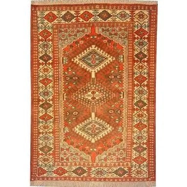 One Of The Kind Persian Yalameh Rug 4'10" x 3'4": ABC Rugs Kilims Collection Authentic Persian Rug Yalameh Traditional Style Hand-Knotted Indoor Area Rug With Natural Wool And Cotton 4'10" X 3'4" Abcr02438 Hand knotted and meticulously crafted by Per