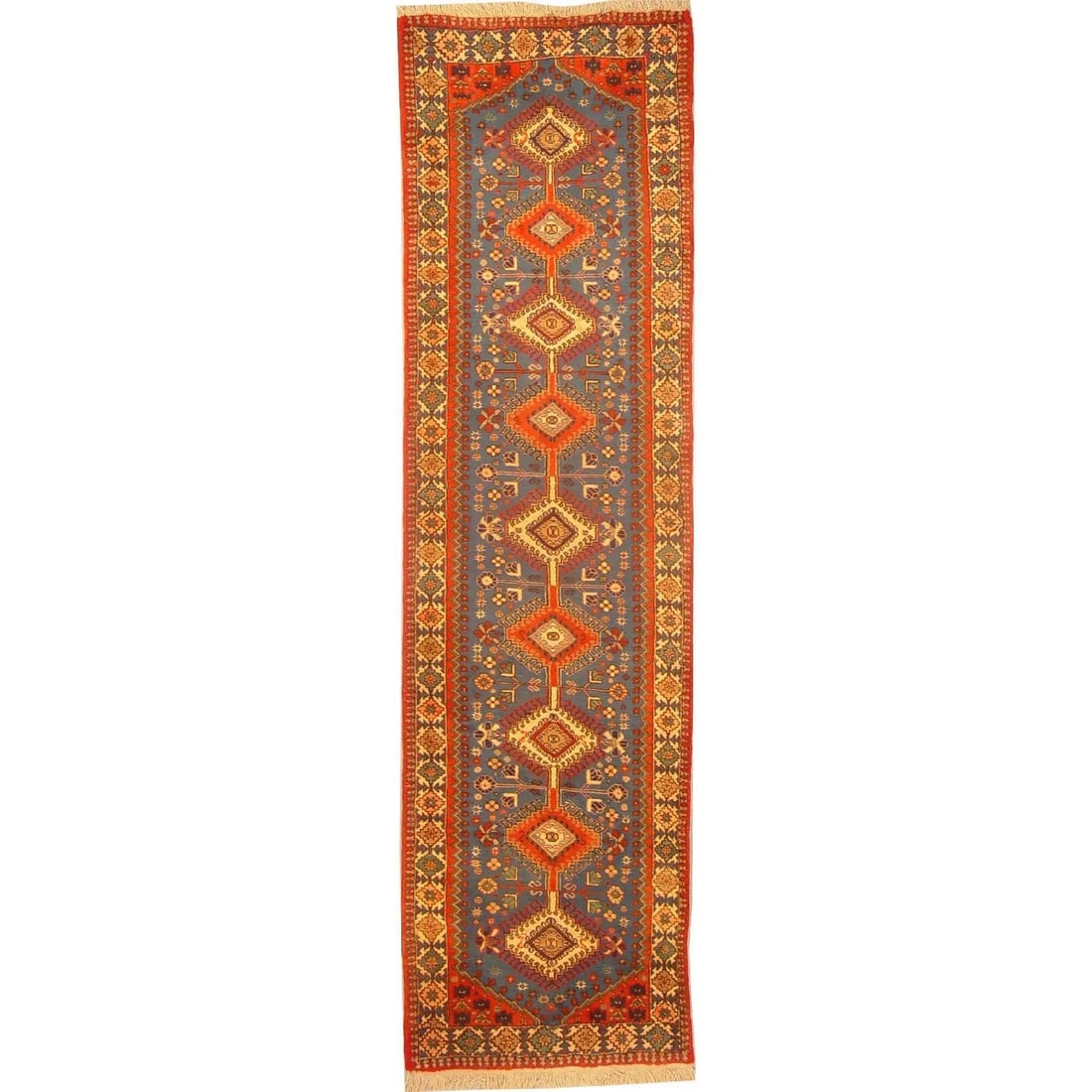 One Of The Kind Persian Yalameh Rug 10'4" x 2'9": ABC Rugs Kilims Collection Authentic Persian Rug Yalameh Traditional Style Hand-Knotted Indoor Area Rug With Natural Wool And Cotton 10'4" X 2'9" Abcr02910 Hand knotted and meticulously crafted by Per