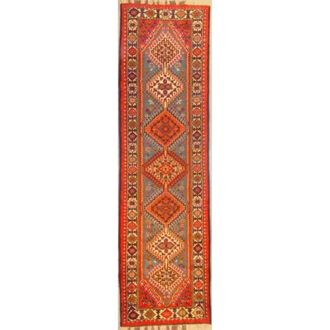 One Of The Kind Persian Yalameh Rug 10'0" x 2'4": ABC Rugs Kilims Collection Authentic Persian Rug Yalameh Traditional Style Hand-Knotted Indoor Area Rug With Natural Wool And Cotton 10'0" X 2'4" Abcr02904 Hand knotted and meticulously crafted by Per
