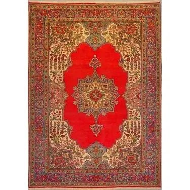 One Of The Kind Persian Tabriz Rug 9'9" x 6'10": ABC Rugs Kilims Collection Authentic Persian Rug Tabriz Traditional Style Hand-Knotted Indoor Area Rug With Natural Wool And Cotton 9'9" X 6'10" Abcr02916 Hand knotted and meticulously crafted by Pers