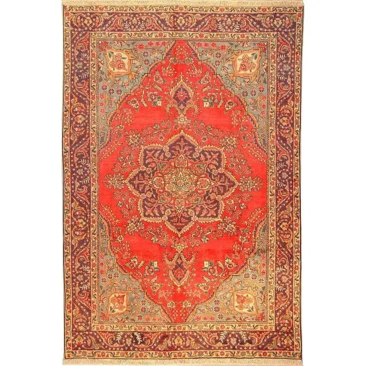 One Of The Kind Persian Tabriz Rug 9'7" x 6'4": ABC Rugs Kilims Collection Authentic Persian Rug Tabriz Traditional Style Hand-Knotted Indoor Area Rug With Natural Wool And Cotton 9'7" X 6'4" Abcr02198 Hand knotted and meticulously crafted by Persi