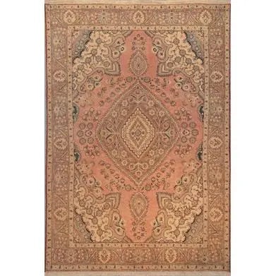 One Of The Kind Persian Tabriz Rug 9'6" x 6'7": ABC Rugs Kilims Collection Authentic Persian Rug Tabriz Traditional Style Hand-Knotted Indoor Area Rug With Natural Wool And Cotton 9'6" X 6'7" Abcr02105 Hand knotted and meticulously crafted by Persi
