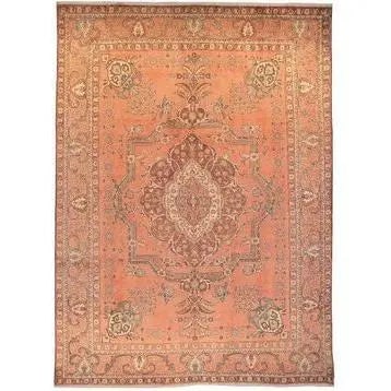 One Of The Kind Persian Tabriz Rug 10'11" x 7'10": ABC Rugs Kilims Collection Authentic Persian Rug Tabriz Traditional Style Hand-Knotted Indoor Area Rug With Natural Wool And Cotton 10'11" X 7'10" Abcr02154 Hand knotted and meticulously crafted by Pe