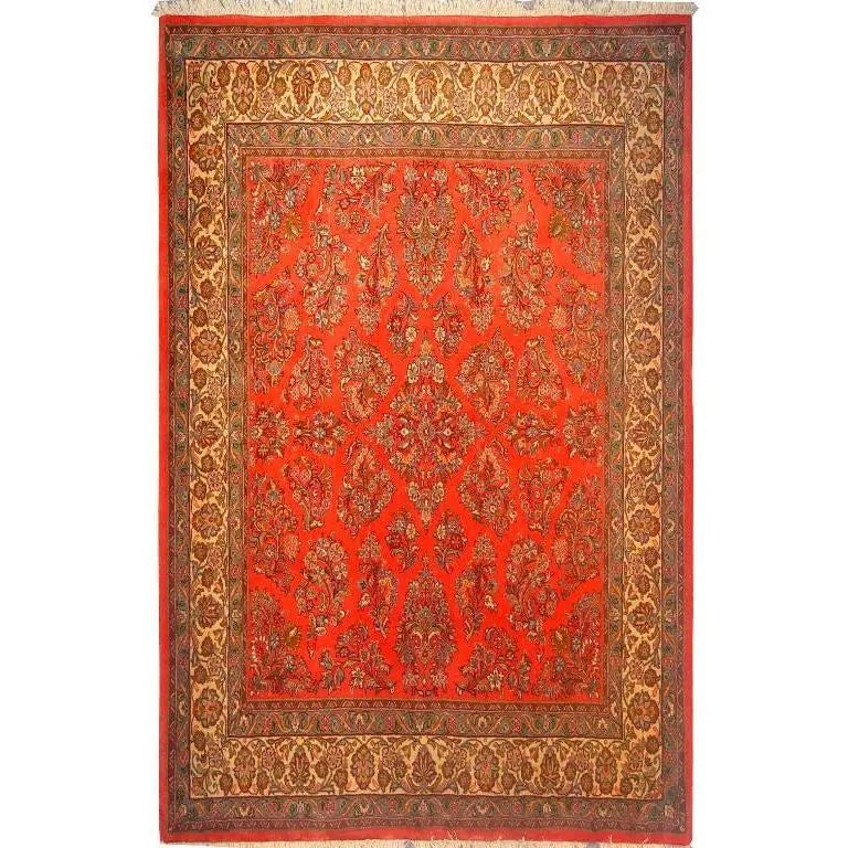 One Of The Kind Persian Sarough Rug 7'1" x 6'10": ABC Rugs Kilims Collection Authentic Persian Rug Sarough Traditional Style Hand-Knotted Indoor Area Rug With Natural Wool And Cotton 7'1" X 6'10" Abcr02873 Hand knotted and meticulously crafted by Per