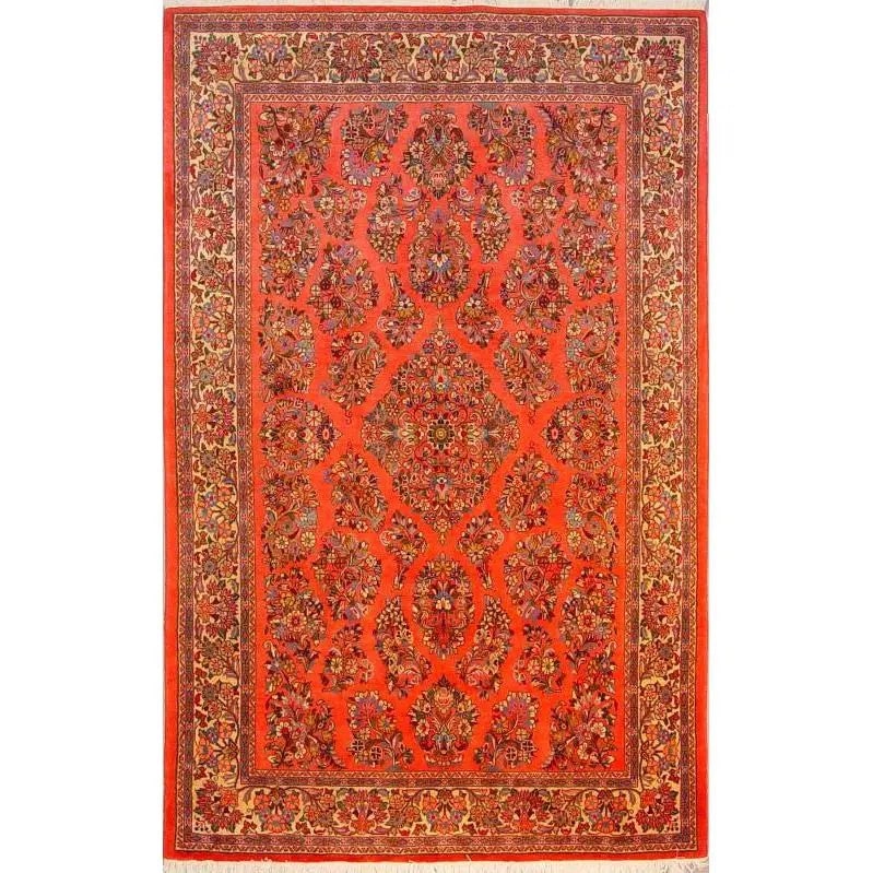One Of The Kind Persian Sarough Rug 8'4" x 5'1": ABC Rugs Kilims Collection Authentic Persian Rug Sarough Traditional Style Hand-Knotted Indoor Area Rug With Natural Wool And Cotton 8'4" X 5'1" Abcr02868 Hand knotted and meticulously crafted by Pers