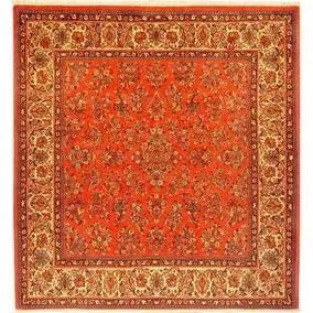 One Of The Kind Persian Sarough Rug 7'8" x 7'2": ABC Rugs Kilims Collection Authentic Persian Rug Sarough Traditional Style Hand-Knotted Indoor Area Rug With Natural Wool And Cotton 7'8" X 7'2" Abcr02875 Hand knotted and meticulously crafted by Pers