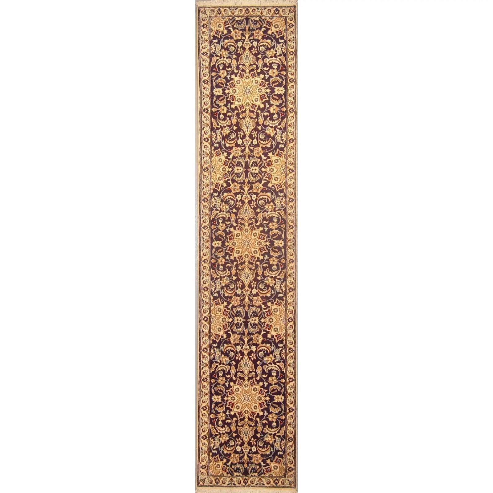 One Of The Kind Persian Nain Rug 9'8" x 1'11": ABC Rugs Kilims Collection Authentic Persian Rug Nain Traditional Style Hand-Knotted Indoor Area Rug With Natural Wool And Silk 9'8" X 1'11" Abcr02832 Hand knotted and meticulously crafted by Persian 