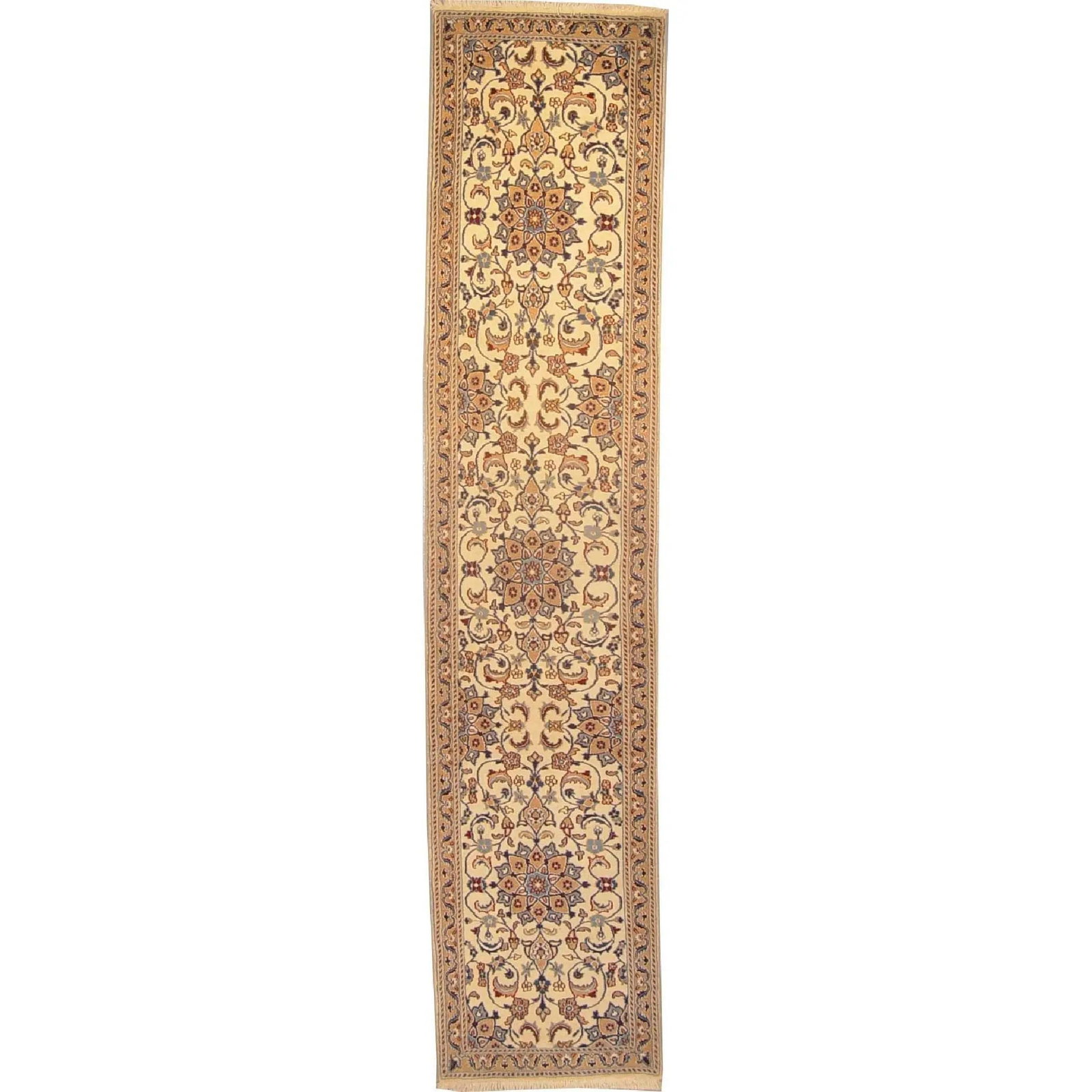 One Of The Kind Persian Nain Rug 9'6" x 2'0": ABC Rugs Kilims Collection Authentic Persian Rug Nain Traditional Style Hand-Knotted Indoor Area Rug With Natural Wool And Silk 9'6" X 2'0" Abcr02833 Hand knotted and meticulously crafted by Persian a