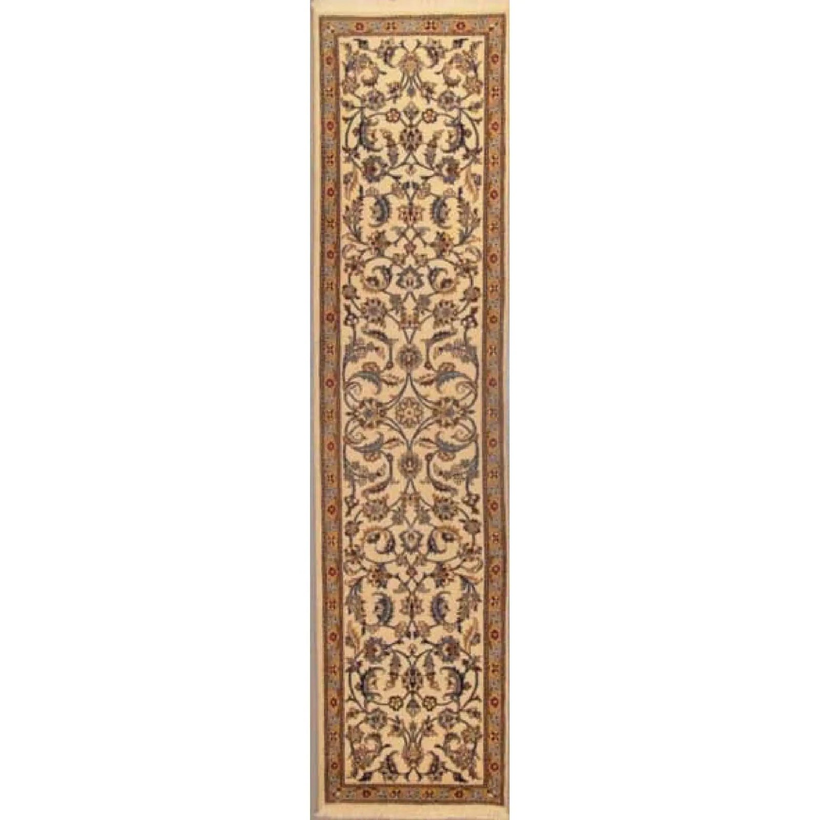 One Of The Kind Persian Nain Rug 9'10" x 2'4": ABC Rugs Kilims Collection Authentic Persian Rug Nain Traditional Style Hand-Knotted Indoor Area Rug With Natural Wool And Silk 9'10" X 2'4" Abcr02836 Hand knotted and meticulously crafted by Persian 