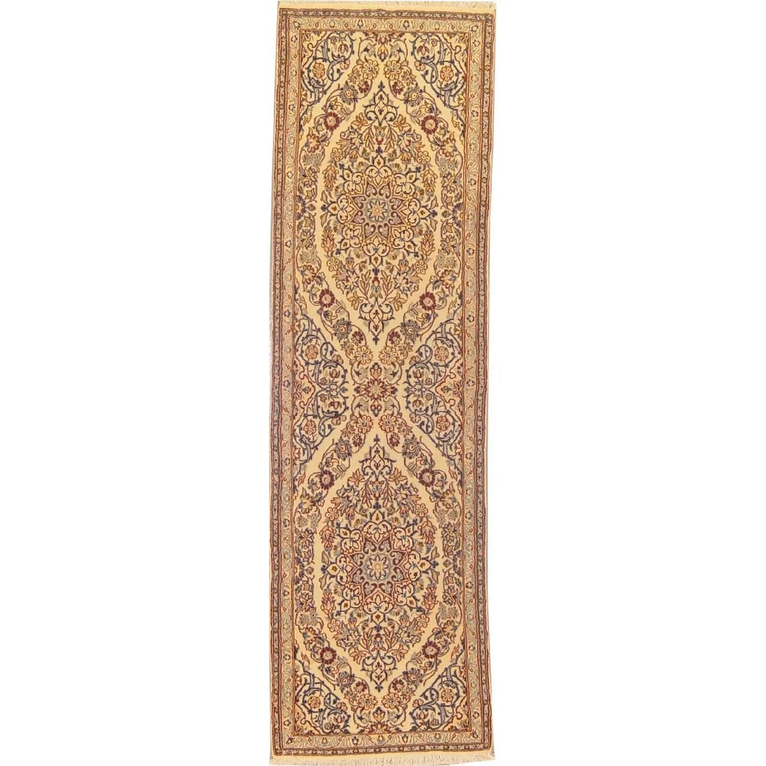 One Of The Kind Persian Nain Rug 7'2" x 2'1": ABC Rugs Kilims Collection Authentic Persian Rug Nain Traditional Style Hand-Knotted Indoor Area Rug With Natural Wool And Silk 7'2" X 2'1" Abcr02830 Hand knotted and meticulously crafted by Persian a
