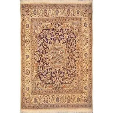 One Of The Kind Persian Nain Rug 6'8" x 6'5": ABC Rugs Kilims Collection Authentic Persian Rug Nain Traditional Style Hand-Knotted Indoor Area Rug With Natural Wool And Silk 6'8" X 6'5" Abcr02781 Hand knotted and meticulously crafted by Persian a