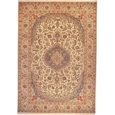 One Of The Kind Persian Nain Rug 11'6" x 8'0": ABC Rugs Kilims Collection Authentic Persian Rug Nain Traditional Style Hand-Knotted Indoor Area Rug With Natural Wool And Silk 11'6" X 8'0" Abcr02793 Hand knotted and meticulously crafted by Persian 