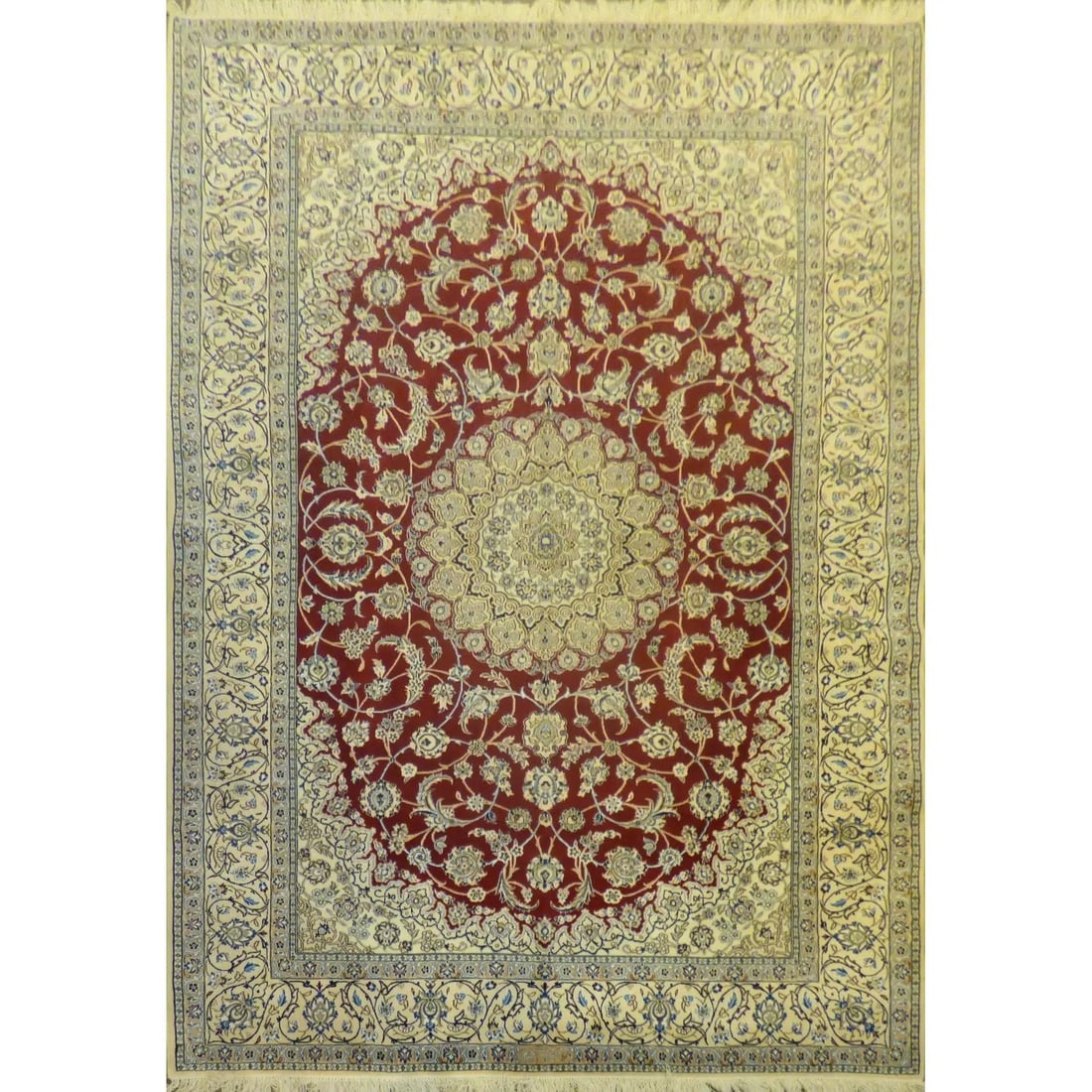 One Of The Kind Persian Nain Rug 10'6" x 6'8": ABC Rugs Kilims Collection Authentic Persian Rug Nain Traditional Style Hand-Knotted Indoor Area Rug With Natural Wool And Silk 10'6" X 6'8" Abcr02427 Hand knotted and meticulously crafted by Persian 